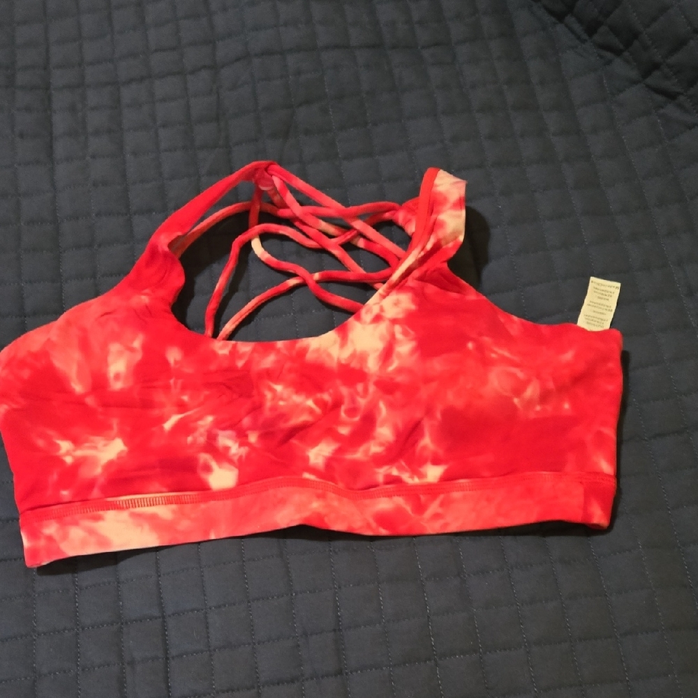 Constantly Varied Gear Red Tie-Dye Strappy Sports Bra